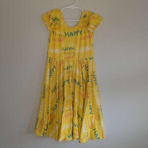 *3/$25* Girl's DotDotSmile Yellow "Happy" Empire Style Dress - Size 5/6